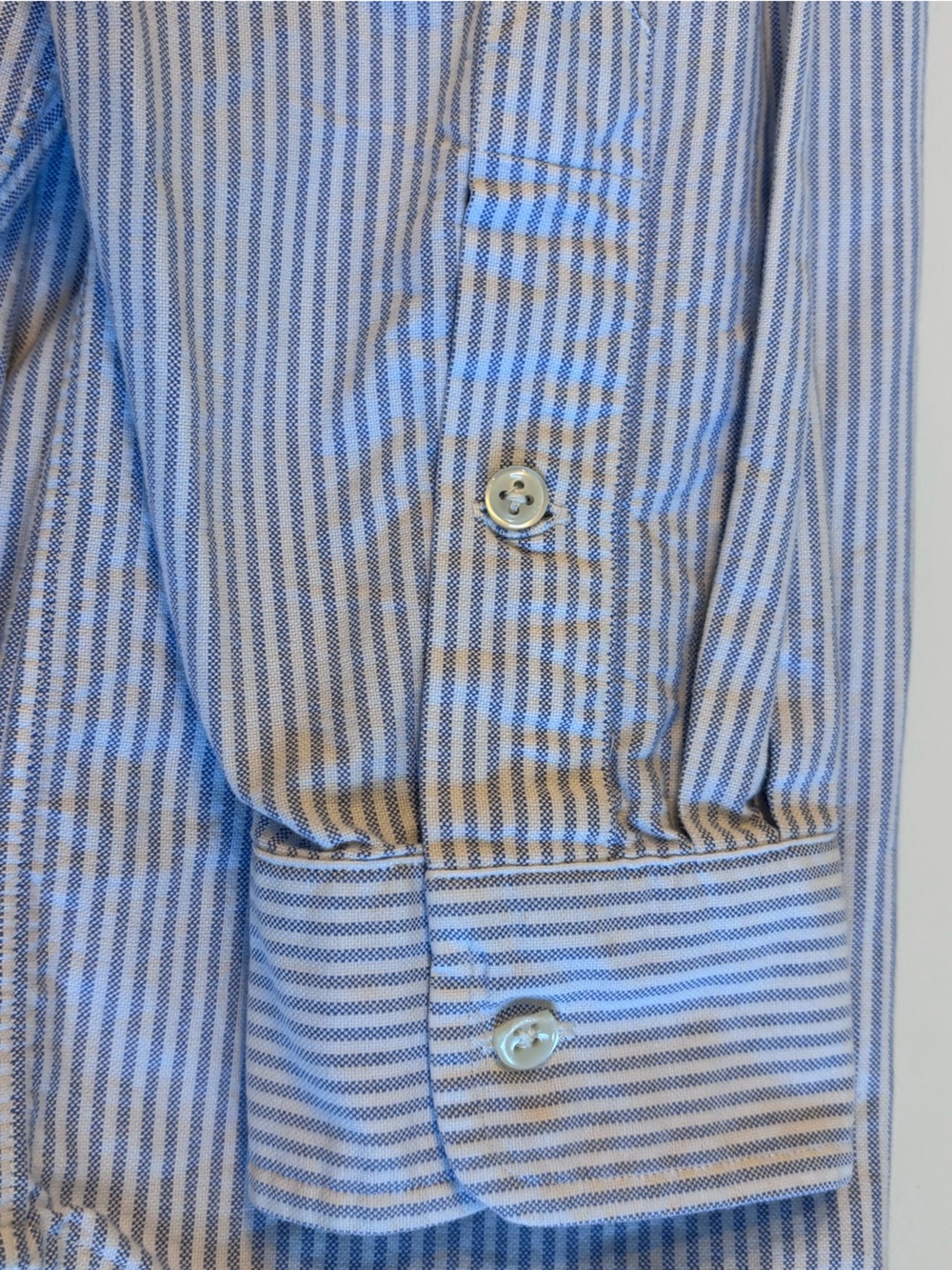 Ralph Lauren Blue and White Striped Button-Down, Vintage Blake, Men’s Large - Picture 13 of 15